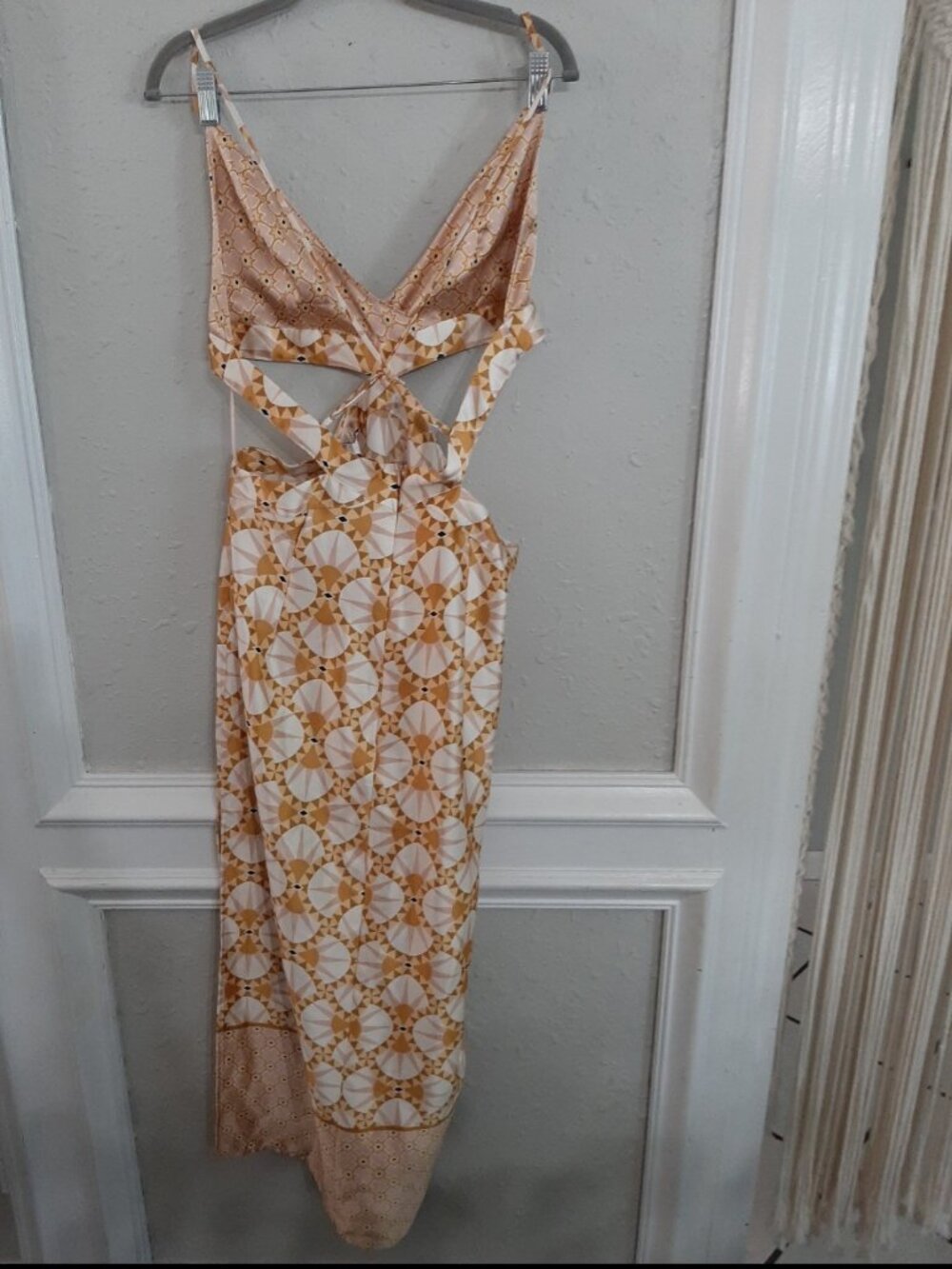 House of Harlow 1960 maxi dress 60s 70s vintage inspired boho fans large nwt - Picture 2 of 8